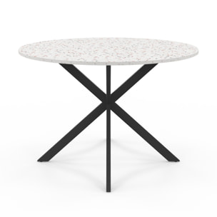 Table à manger ronde Soline Ø110cm effet terrazzo