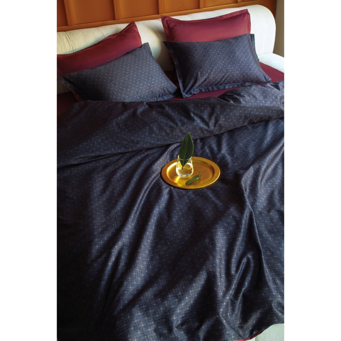 Parure housse de couette et taies oreiller 100% Satin de Coton imprimé