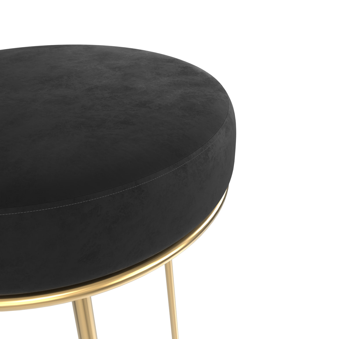 Lot de 2 tabourets pour îlot central 63 cm en velours noir - Kendal