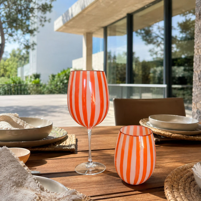Lot de 3 verres à pied 43,5cl orange CIRCUS