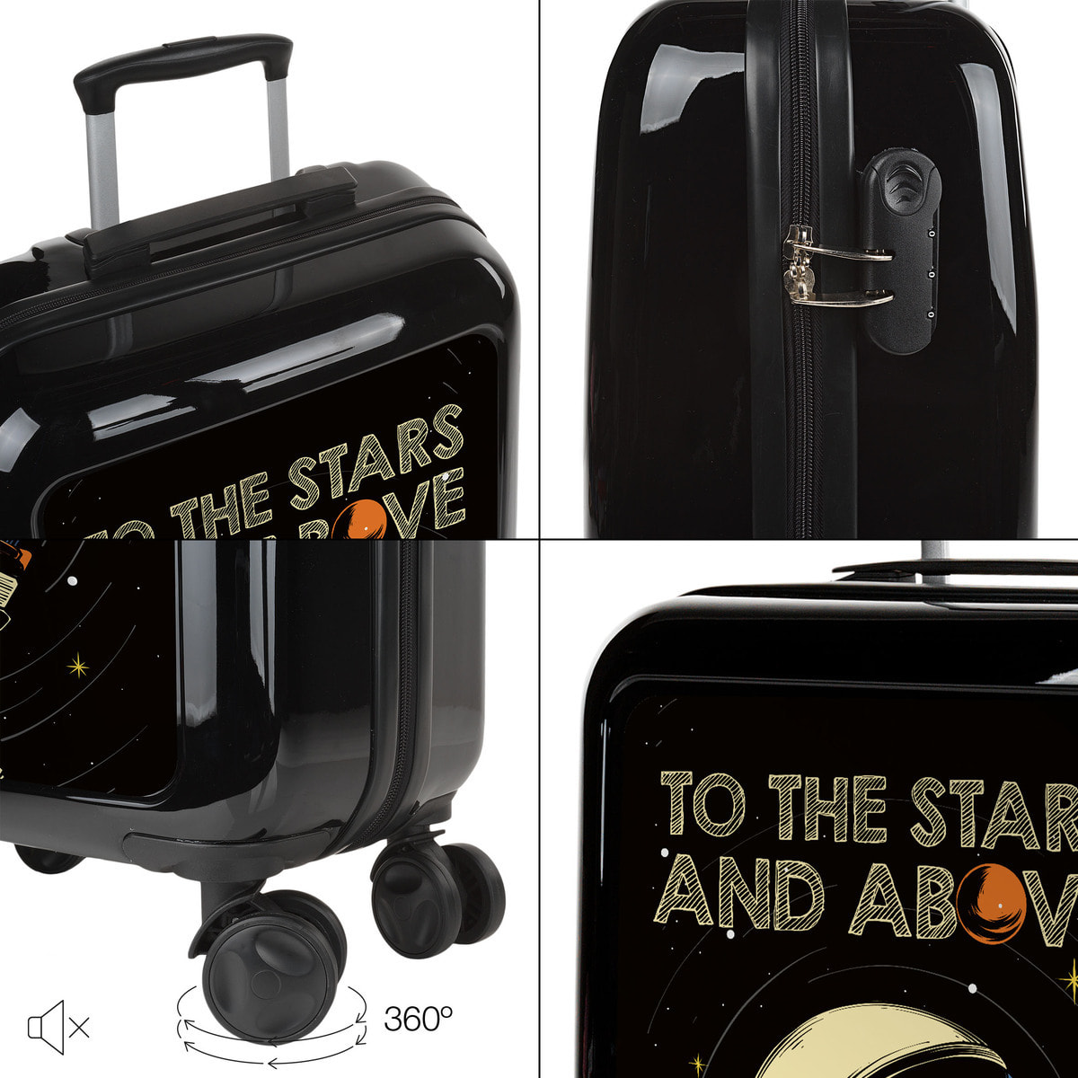 Juego De Maletas Pc Itaca Base Negro Negro Above