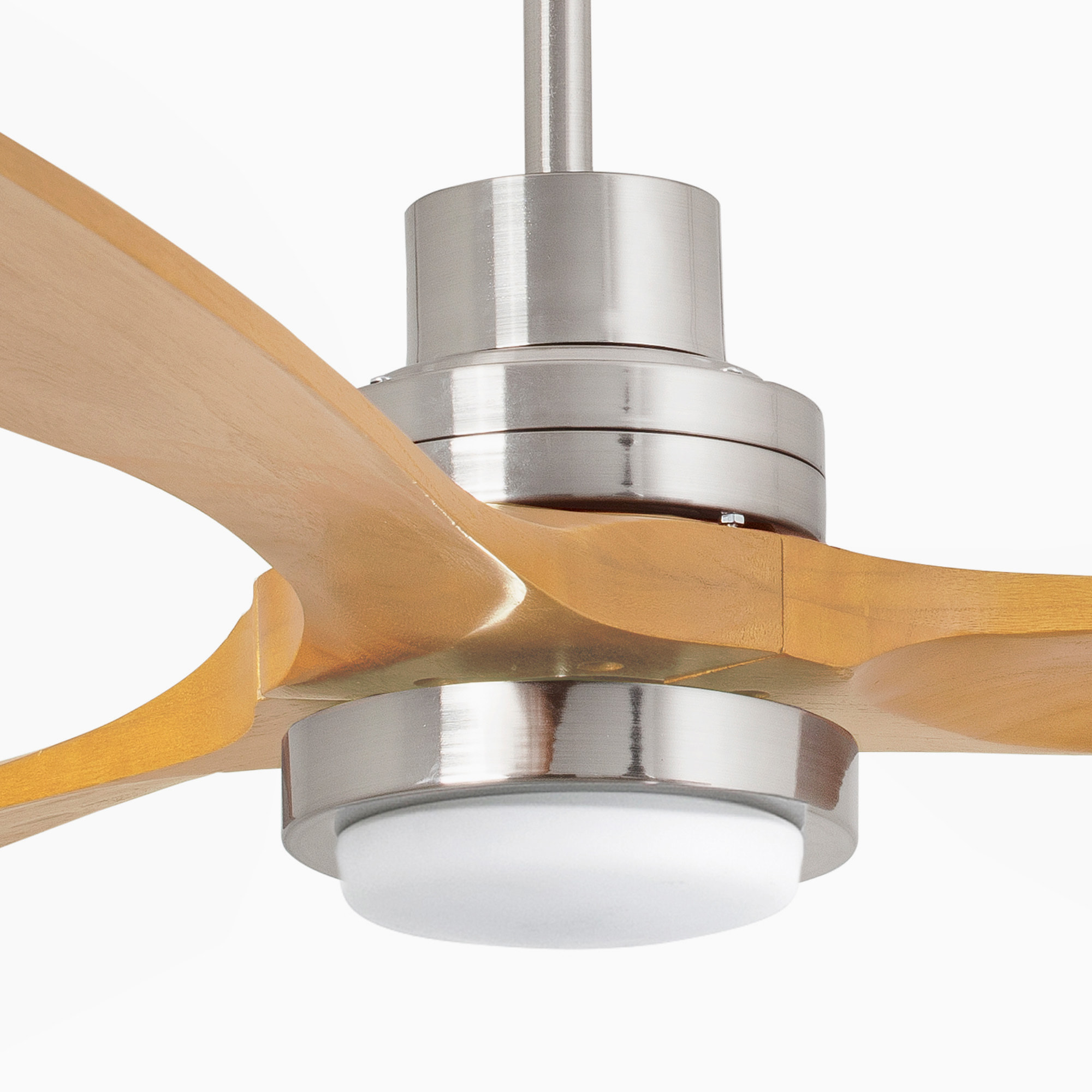 LANTAU L LED Ventilador de techo níquel mate/pino