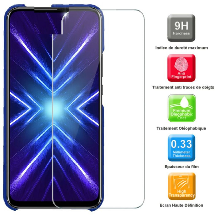 Pack IBROZ Honor 9x Coque Silicone bleu