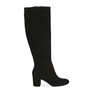 Botines de ante negro, tacón 7 cm