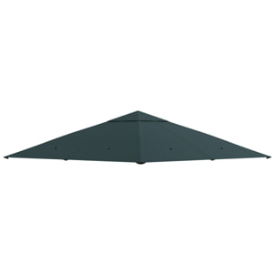 Outsunny Techo de Repuesto para Cenador, 3x3 m, Cubierta de Repuesto con 8 Orificios de Drenaje, Ventilación y Protección UV, SOLO Toldo de Recambio para Pabellón Gazebo, Verde Oscuro