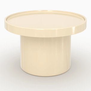Table d'appoint laquée blanche en MDF, D50 cm - Nora