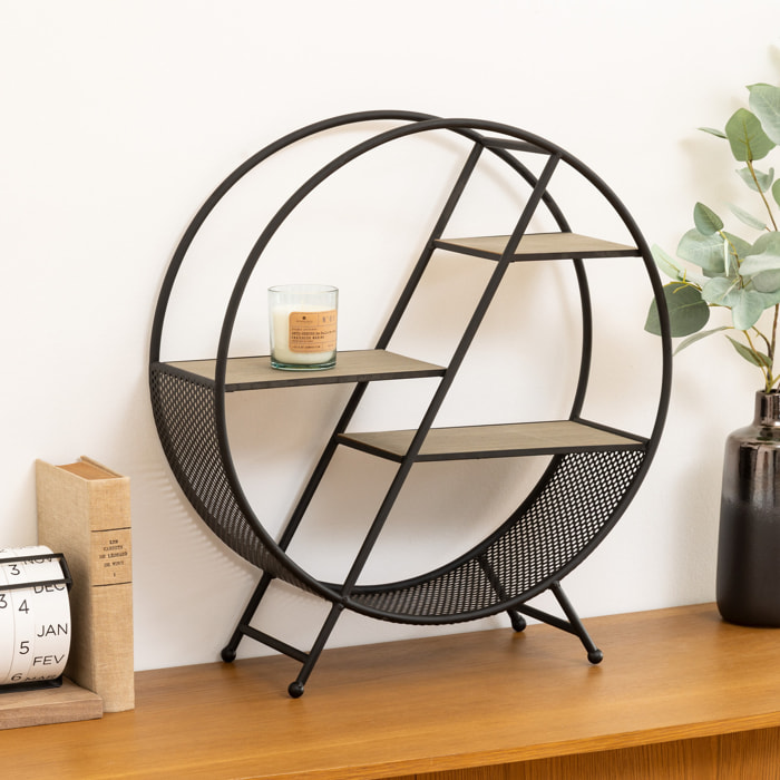 Étagère "Timeo" ronde noir D50cm