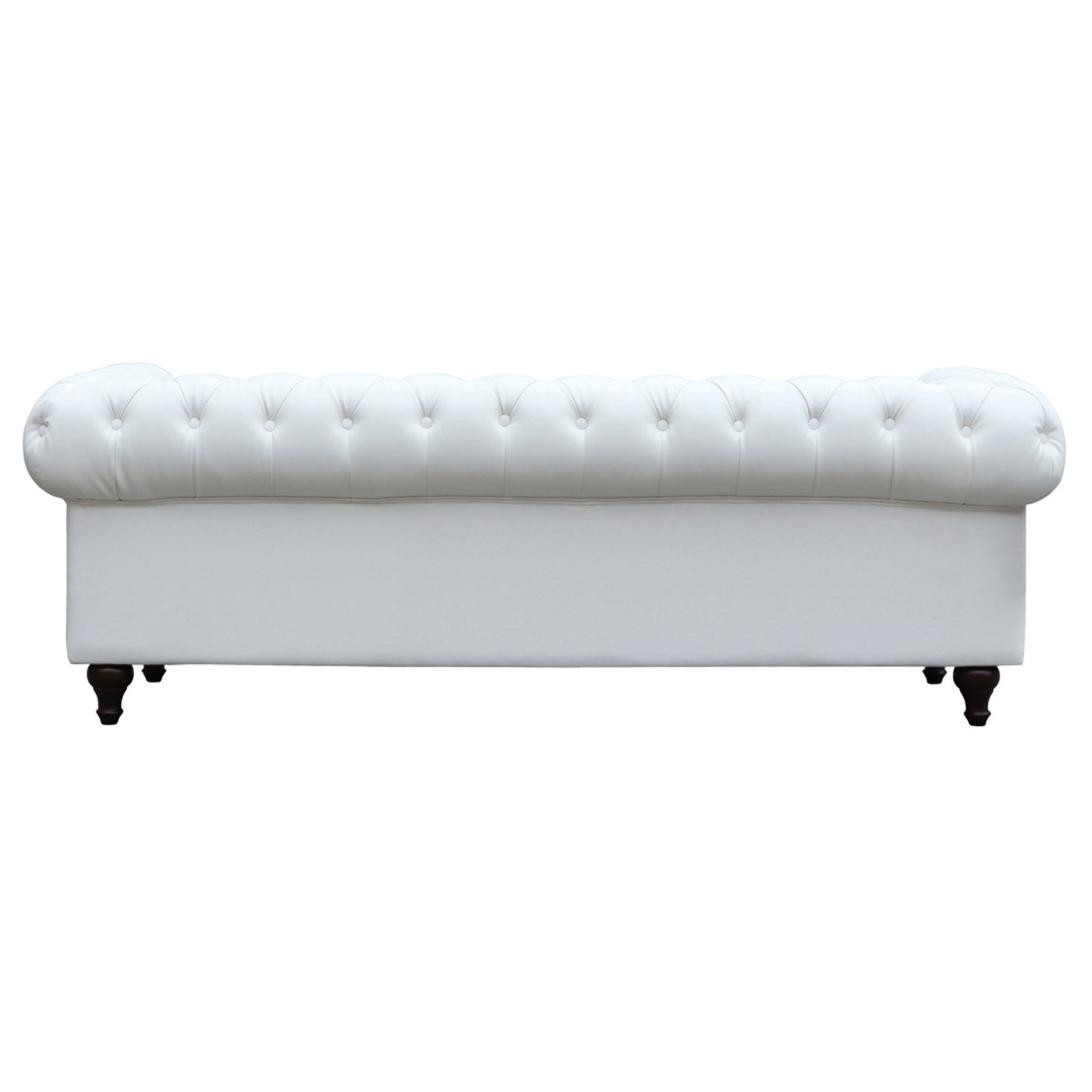 Canapé fixe Chesterfield "Aliza" - 208 x 82 x 70 cm - 3 places - Blanc