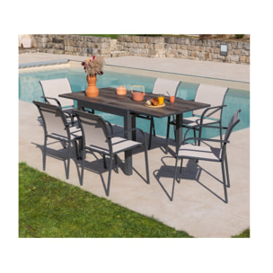 Ensemble table et chaises de jardin  - Lin - HONFLEUR BEZIERS CHENE