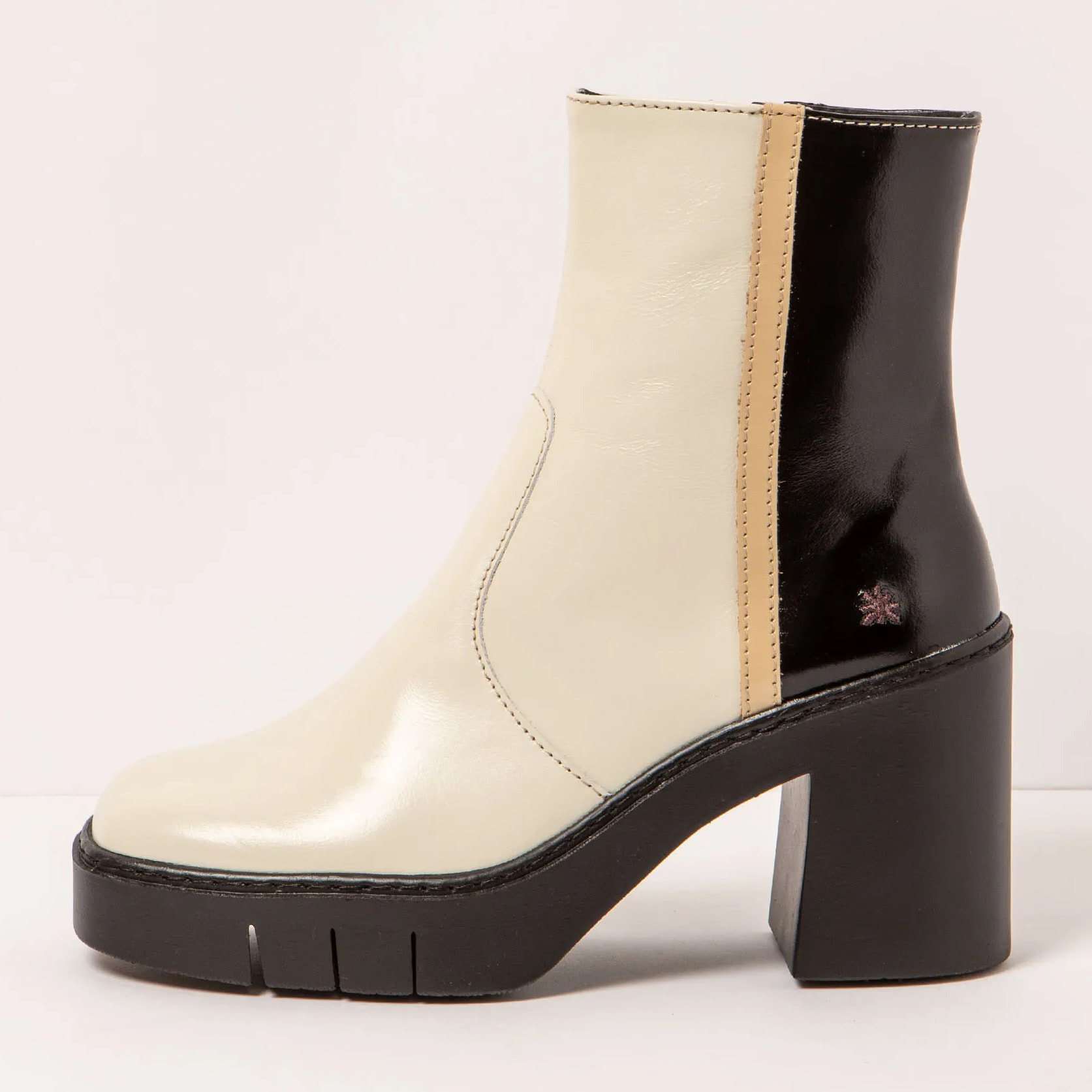 Botines con tacón 1974 NAPPA SHINNY CREAM-CHAMPAGNE/BERNA color Cream-champagne