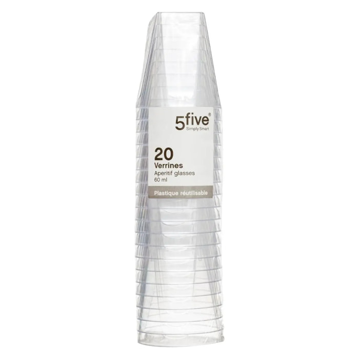 20 verrines facettes plastique