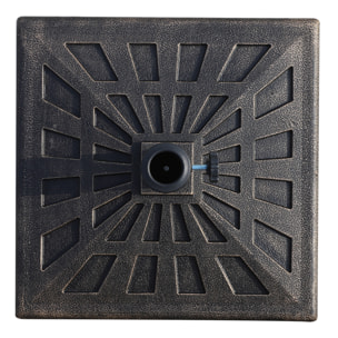 Base de Sombrilla Peso 15 kg Soporte para Parasol de Resina para Mástiles de Ø3,8 cm y Ø4,8 cm para Terraza Patio Jardín Playa 47x47x32 cm Bronce