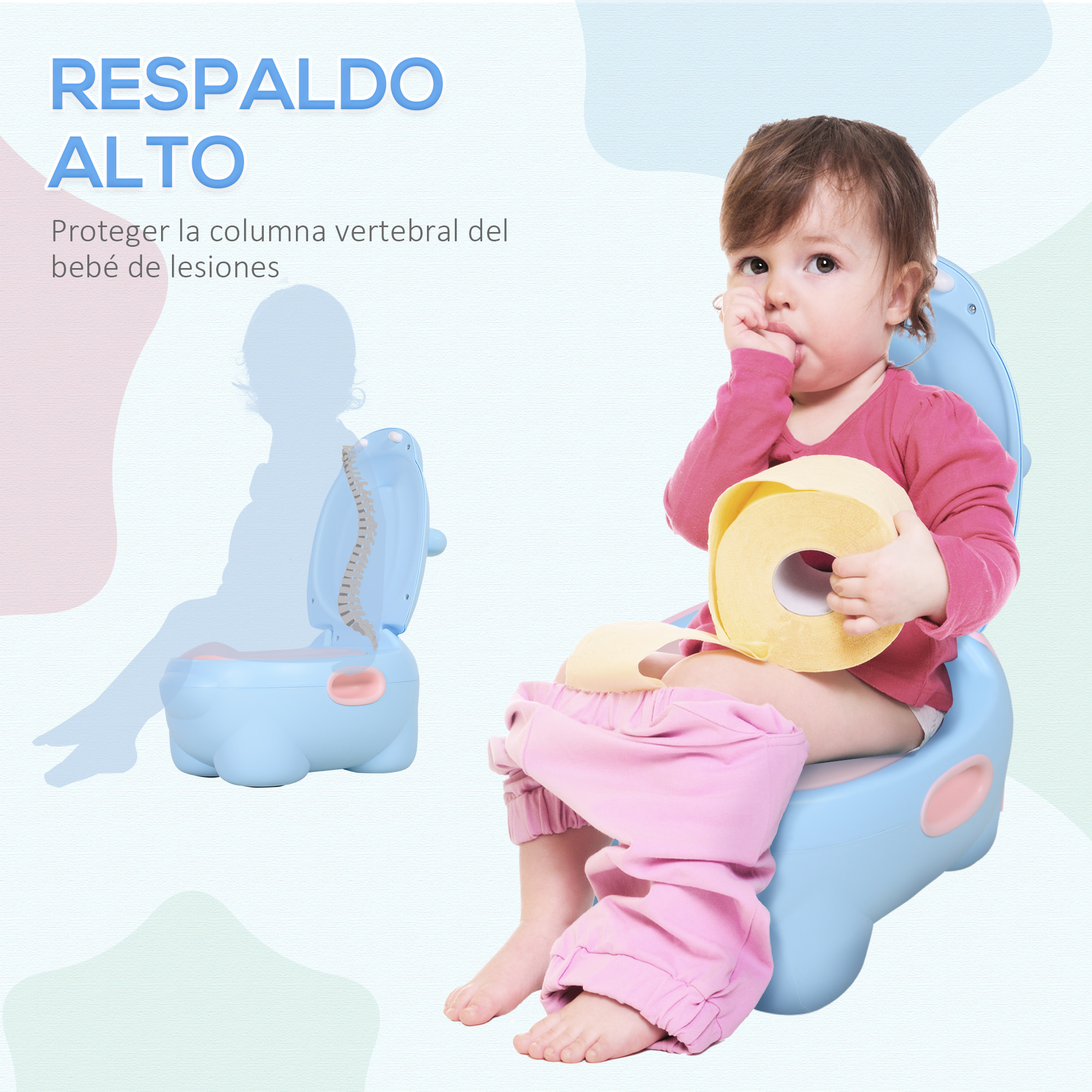 Orinal Infantil en Forma de Hipopótamo Azul