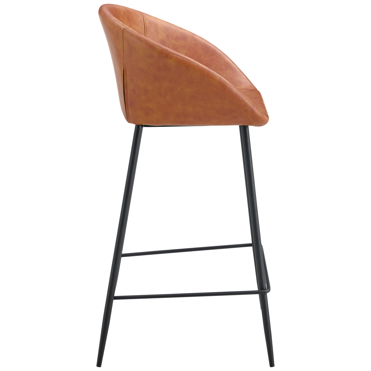Lot de 2 tabourets de bar en simili cognac ACHILLE