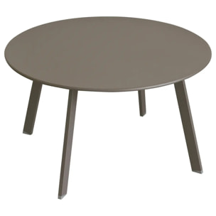 Table d'appoint de jardin ronde "Saona" tonka 70x40cm en acier traité époxy