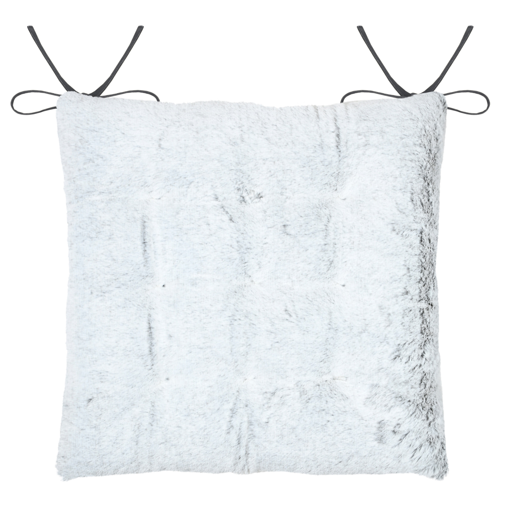 Galette de chaise imitation fourrure - Gris Perle