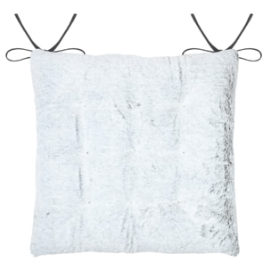 Galette de chaise imitation fourrure - Gris Perle