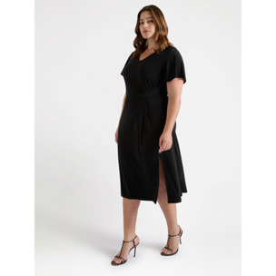 Fiorella Rubino - Vestido en tejido de punto con trabilla lateral - Negro
