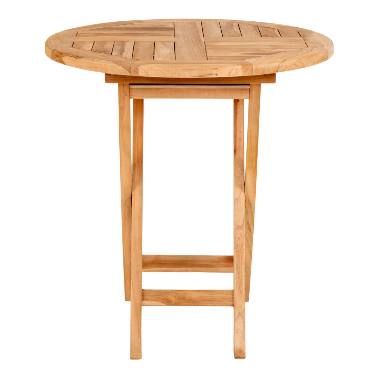 Tavolino da esterno Oviedo in teak naturale ø70x75 cm