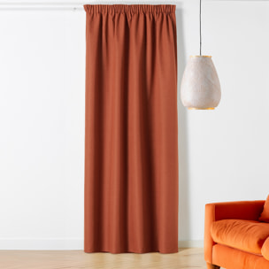 Rideau occultant galon fronceur  - Effet chiné - Brique