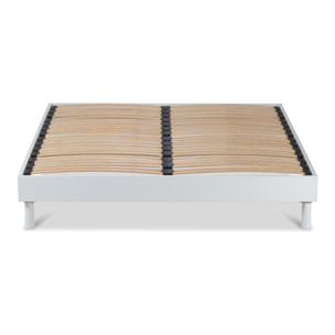 Ensemble Matelas Émeraude & Sommier Kit Bois, Mémoire de Forme & Air System, 25 cm, Accueil Moelleux, Soutien Ferme, Lattes Actives