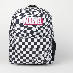 Mochila escolar de marvel - color negro - 32 x 12 x 42 cm - cierre de cremallera - asa ajustable - mochila resistente y duradera