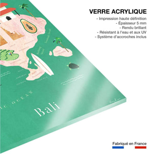 Tableau cartographie carte de bali  Tableau plexiglas