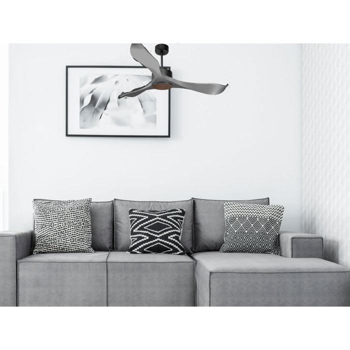 Ventilateur de plafond ø132 cm avec Wifi Réversible Hypersilence 40   W Noir