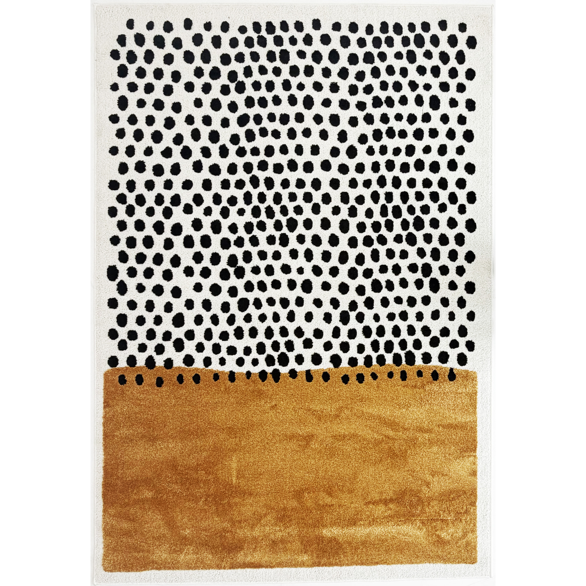 PANTONE - Tapis ocre à motif à pois TERRA DEL SOL