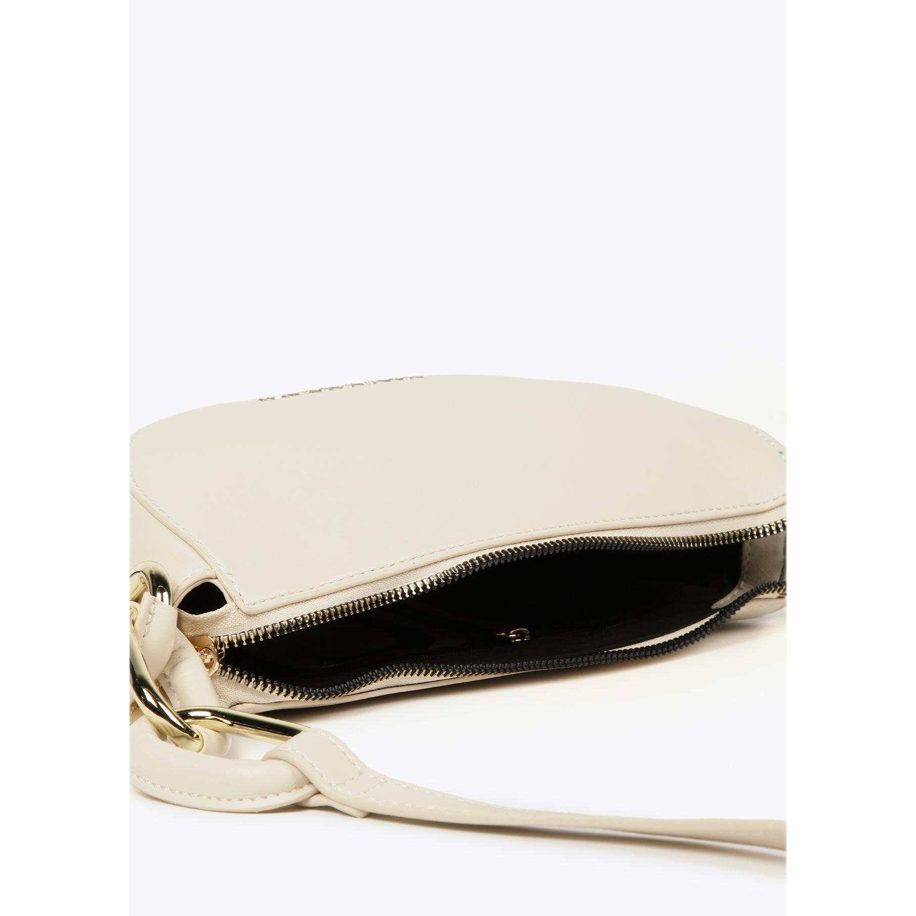 Borsa a tracolla con rondelle e nastro con logo