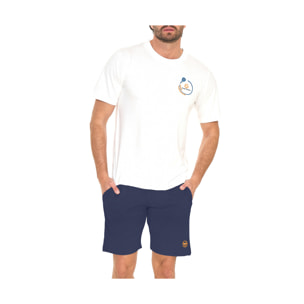 Sergio Tacchini Completo corto da Uomo in Jersey di Cotone, Art. 95B1 Bianco