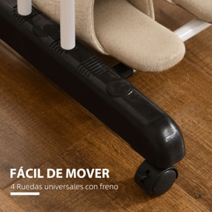 HOMCOM Tendedero Plegable para Ropa con Ruedas Tendedero Vertical de Acero Tipo Torre de 3 Niveles con Alas Plegables y Colgadores Giratorios Carga 70 kg 73x64x177 cm Negro y Blanco