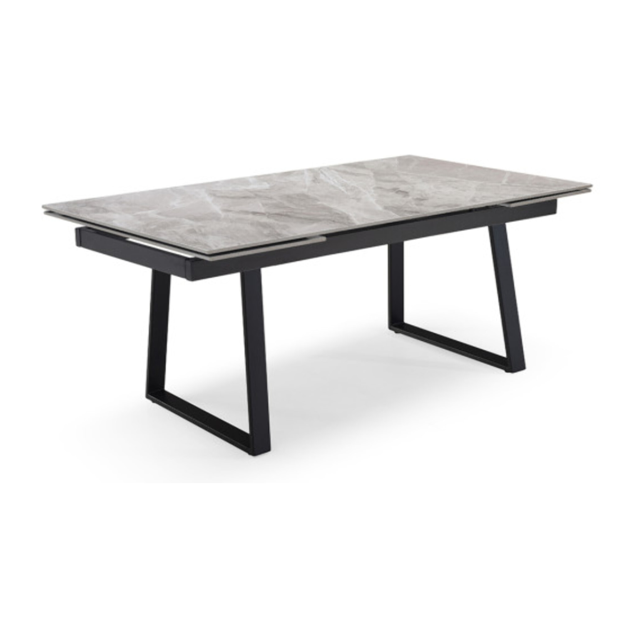 Table extensible céramique gris marbré 180/260 cm pieds métal - UNIK