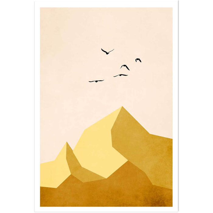 Affiche graphique ""Zugspitze Montagne"" Affiche seule