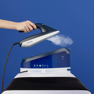 Centro de Planchado V7 H.Koenig 2200W, Flujo de vapor 120 g/min, 5,5 bares,Funcion Vapor Vertical, Suela de Ceramica Antihaderente