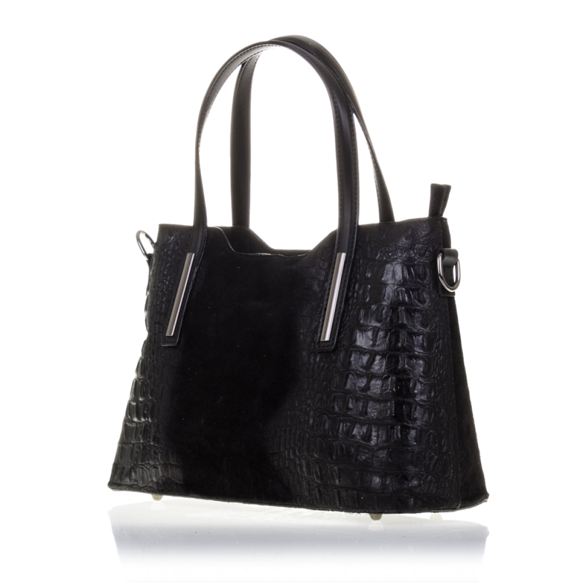 Fiesole Bolso tote Mujer.Piel auténtica Gamuza Grabado Cocodrilo