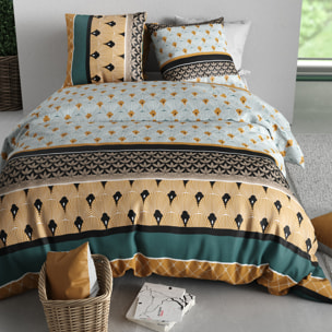 Parure housse de couette imprimé 100% coton - palum