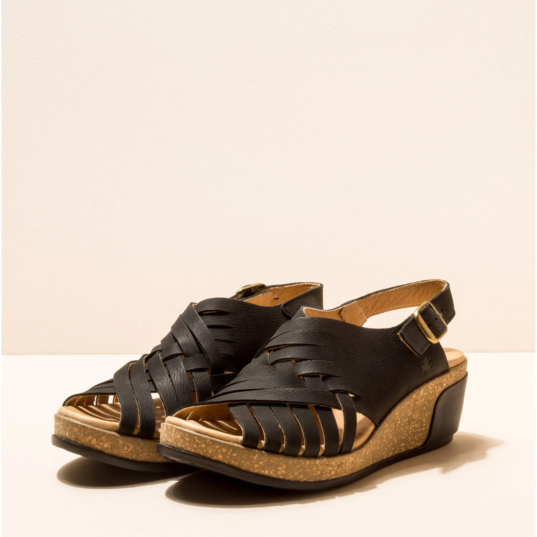 Sandalias N5018 PLEASANT BLACK / LEAVES color Black