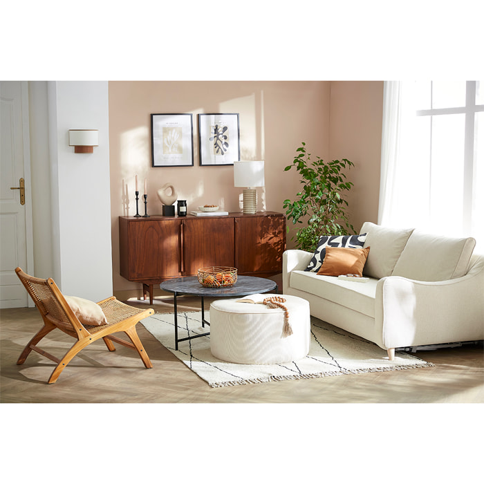 Table basse ronde design en marbre noir D90 cm BUMCELLO