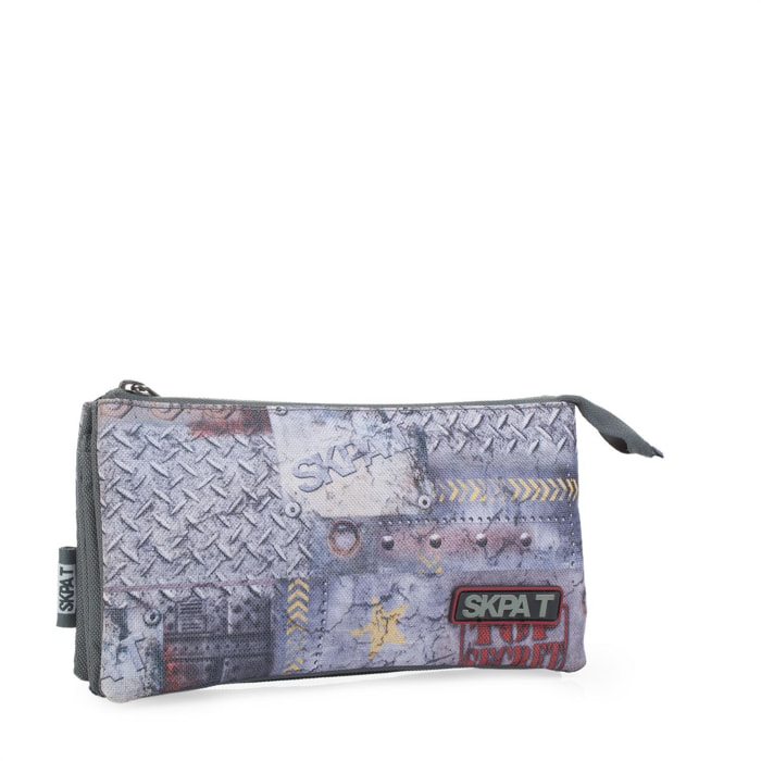 Estuche Escolar Skpat School Line Gris