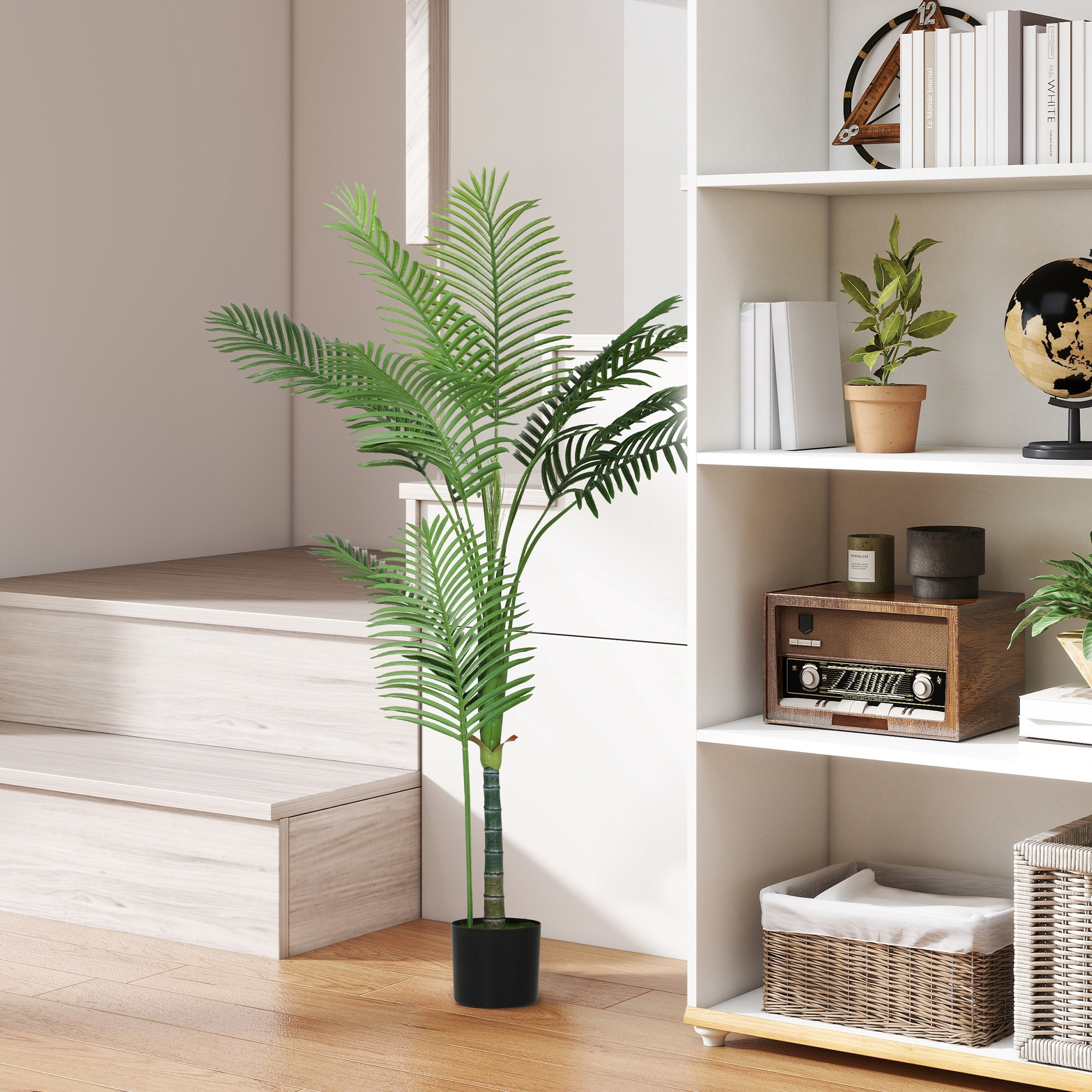 Plante artificielle intérieure palmier Areca H.150cm 11 feuilles grand réalisme PE vert