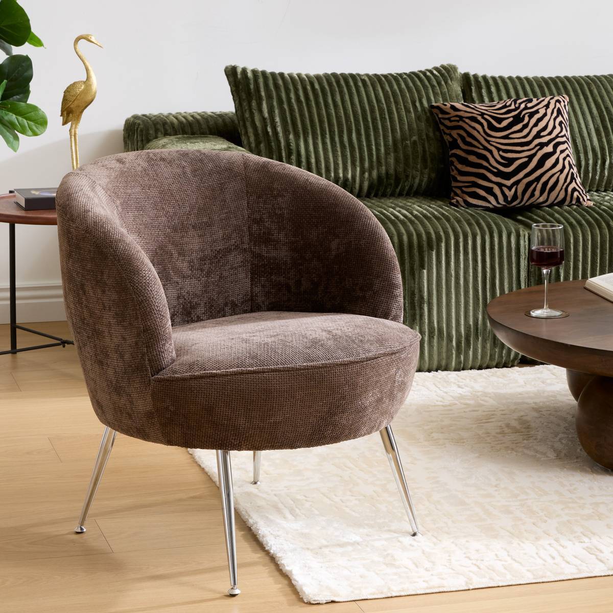 Fauteuil Tildae en Tissu Moccha L69xl63xH71 cm