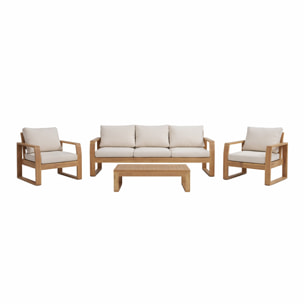Salon de jardin 5 places en bois d’acacia BIHN