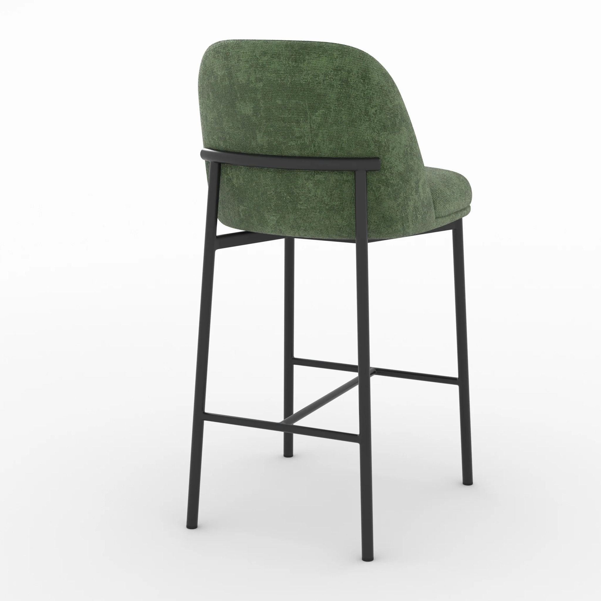 Lot de 2 chaises pour îlot central 67 cm en tissu vert sapin - Noah