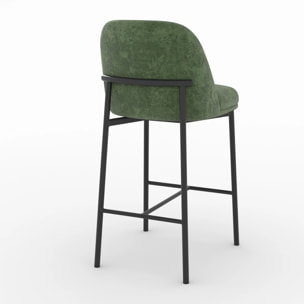 Lot de 2 chaises pour îlot central 67 cm en tissu vert sapin - Noah