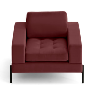 Isaure - fauteuil en velours - Bordeaux