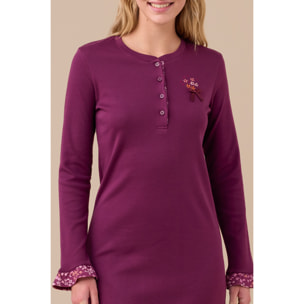 Camicia da notte donna caldo cotone articolo fiori. Noidinotte