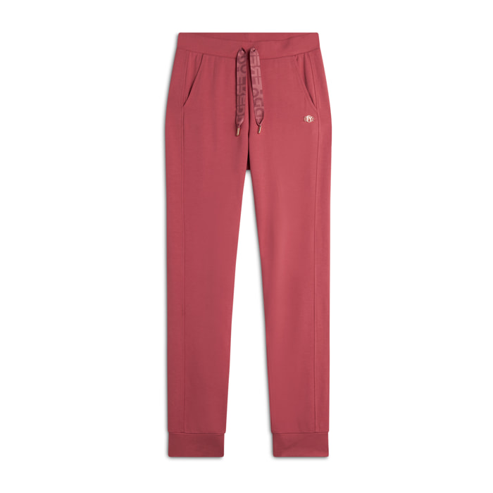 Pantalone donna in felpa di viscosa con cuciture a blocchi
