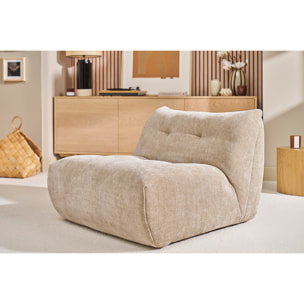 Fauteuil lounge en tissu effet velours texturé taupe BUMPY