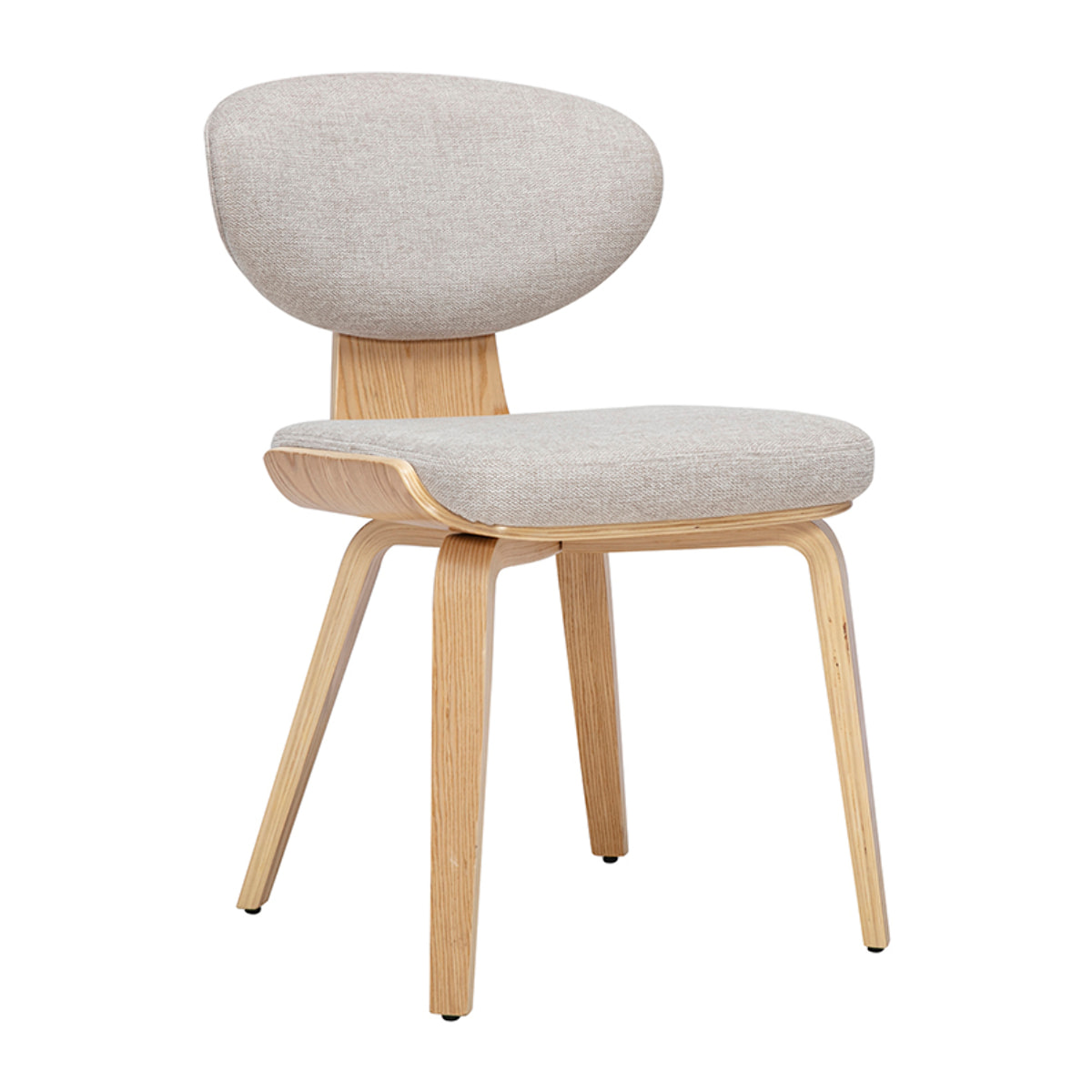 Chaises en tissu effet velours texturé beige et bois clair (lot de 2) YELLE